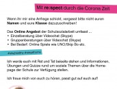 Online Angebot der re:spect Schulsozialarbeit an der NMS Pressbaum  - 